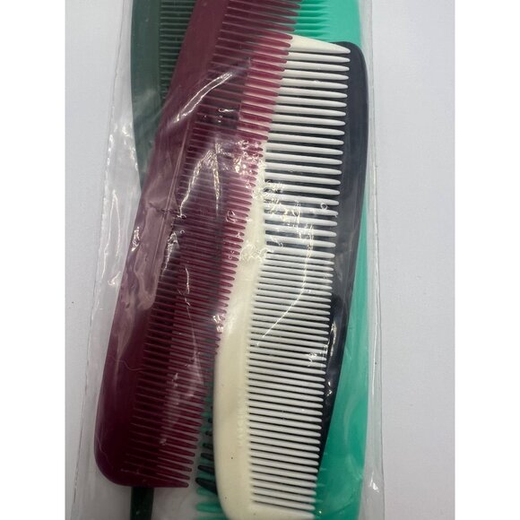 VTG NOS 5 Unbreakable Household Comb Set 1970s Beauty Haircare Sealed Bag - Picture 4 of 4